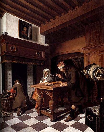Cornelis de Man A Man Weighing Gold.